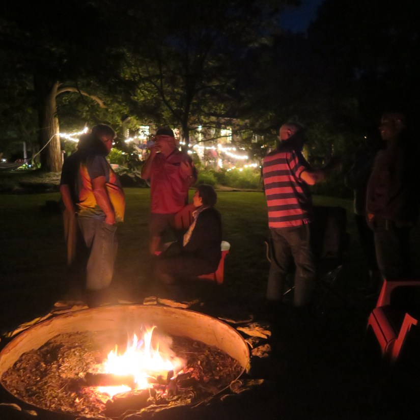 friends around the firepit